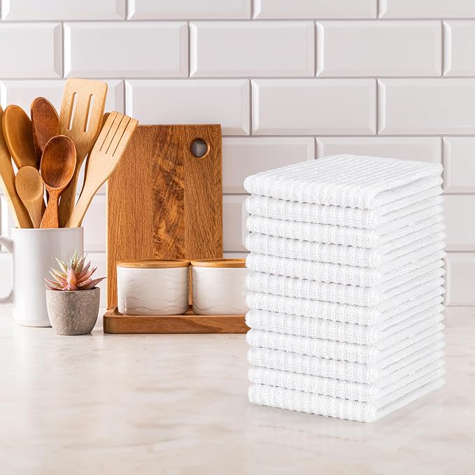 DecorRack 12 Pack 100% Cotton Kitchen Towels - Image 4
