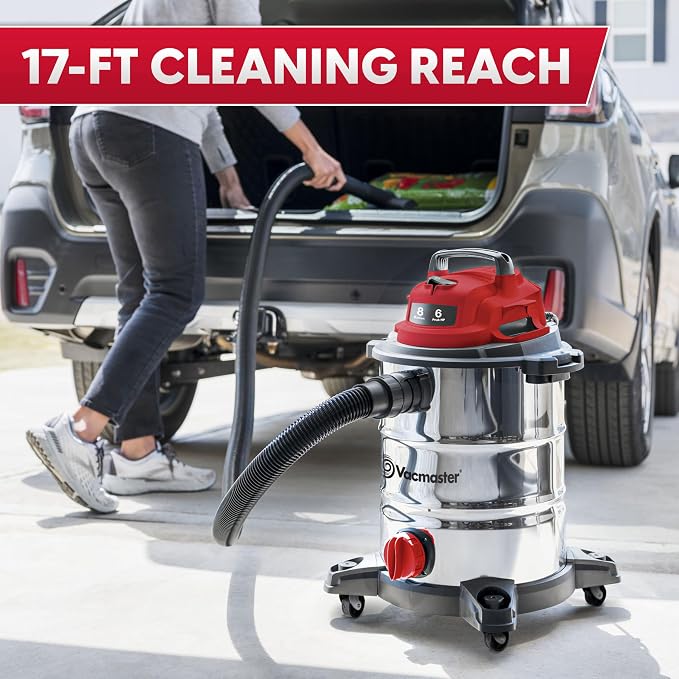 Vacmaster VOC812SF 1101 8-Gallon Premium Stainless Steel Wet/Dry Vacuum - Image 4