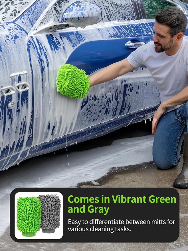 MR.SIGA Premium Microfiber Soft Chenille Car Wash Mitt - Image 6