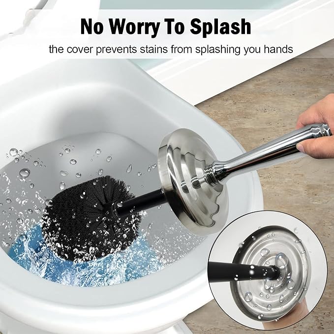 Silver Chrome Toilet Bowl Brush - Image 4