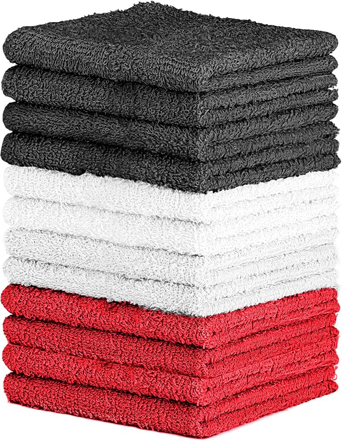 100% Cotton Washcloth Set – Soft, Absorbent Face Towels by QUBA+LINEN