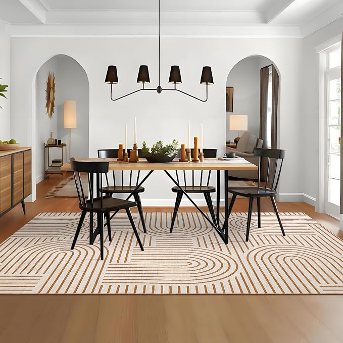 Washable Rug 5x7 Area Rugs for Living Room, Abstract Rug for Bedroom, Soft - Image 3