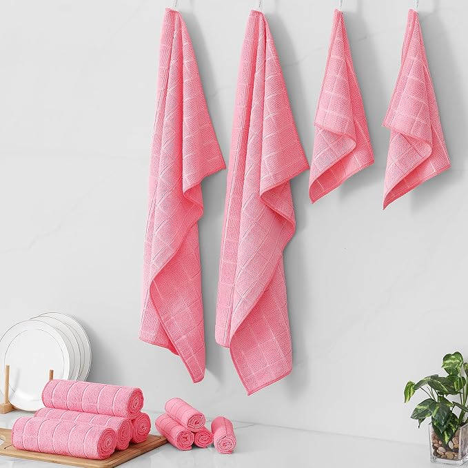 Homaxy Microfiber Kitchen Towels and Dishcloths Set, 12 Pack Soft and Absorbent - Image 8