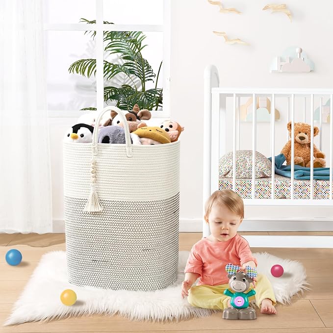 Woven Laundry Basket for Clothes, 80L Large Rectangle Laundry Hampers - Image 5