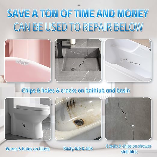 Tub Repair Kit White, Fiberglass Porcelain Repair Kit - Image 3