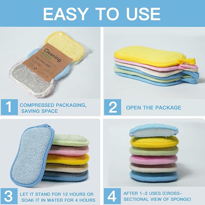 Dish Sponge Kitchen Sponges, Scrub Sponges, Double Sided Cleaning, Non Scratch - Image 3