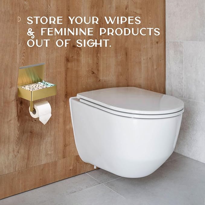 Day Moon™ Brushed Gold Toilet Paper Holder - Image 7