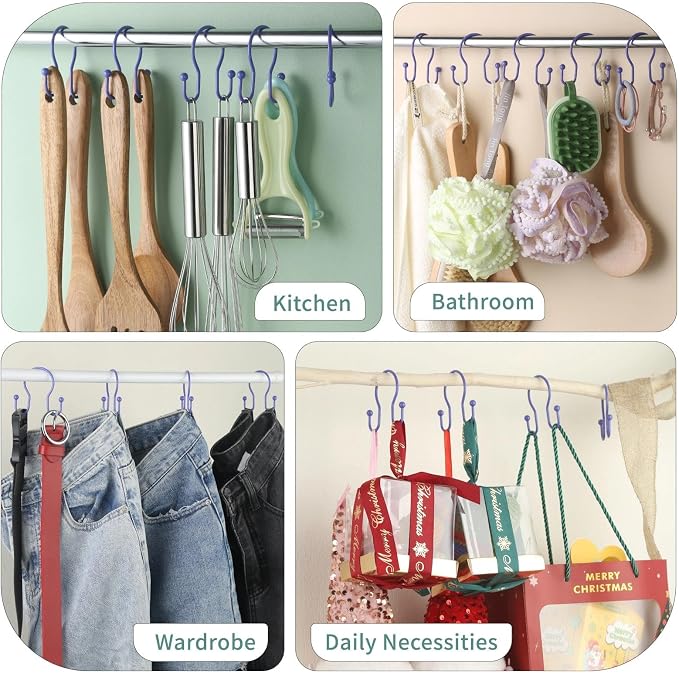 Goowin Shower Curtain Hooks, Stainless Steel Shower Curtain Hangers, Metal - Image 8