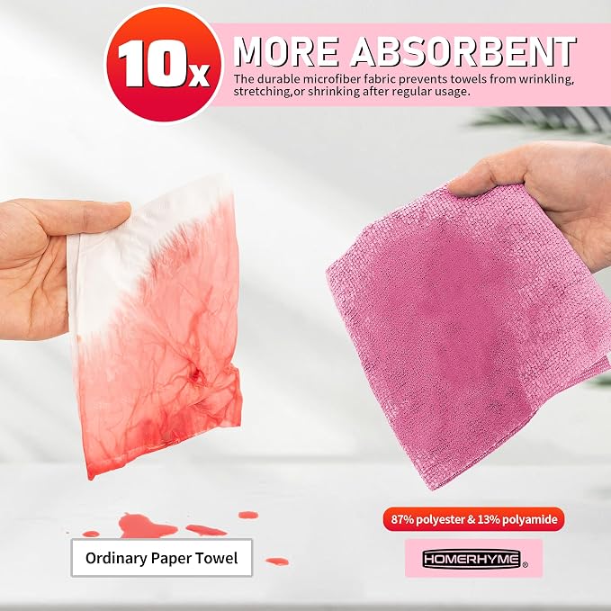HOMERHYME Microfiber Cleaning Cloth Roll, 75 Pack Tear Away Microfiber Towel - Image 7