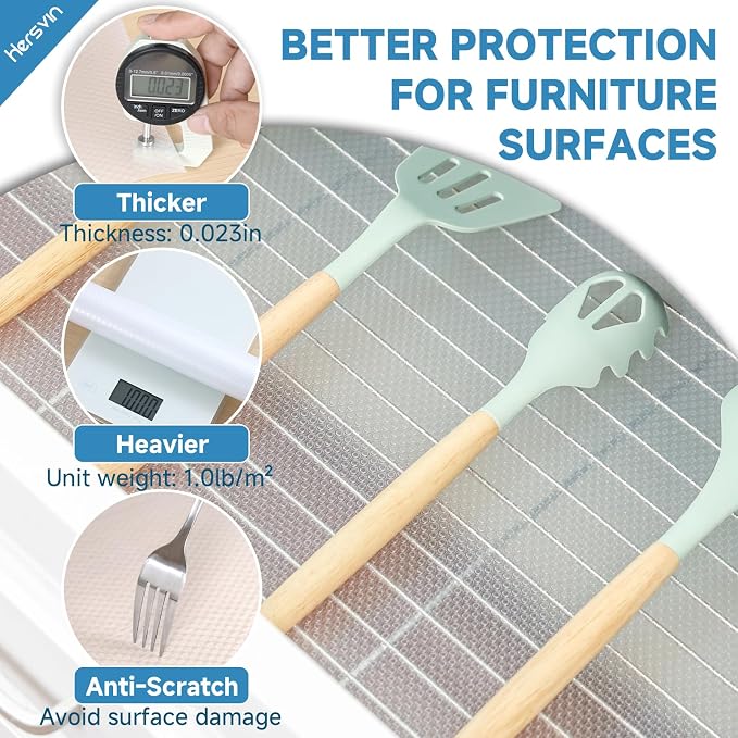 Shelf Liners 20 in x 20 ft EVA Drawer Mats, Non-Adhesive Cupboard Protector - Image 3