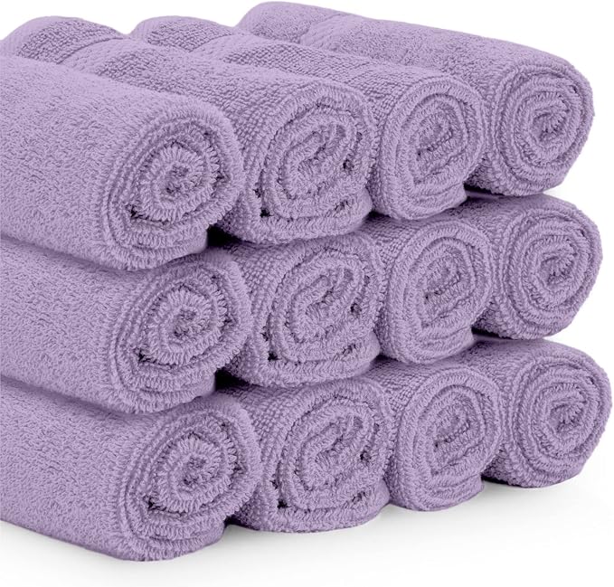 White Classic Luxury Cotton Washcloths 13x13 Inch - Image 3