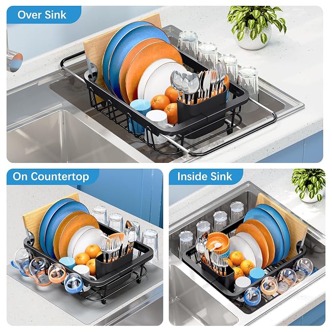 Over the Sink Dish Drying Rack, In Sink Dish Drying Racks, Expandable Dish Rack - Image 7