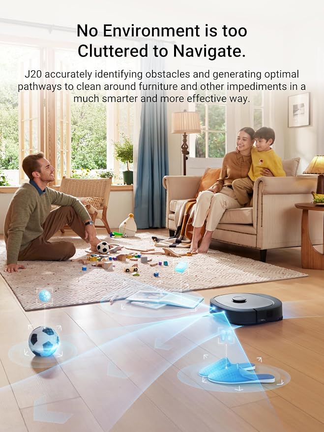 Eureka J20 Robot Vacuum Self Emptying, 8000Pa Suction, Auto Mop Washing & Hot - Image 5