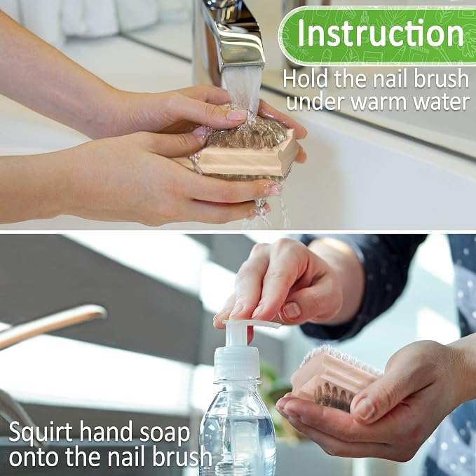 Konex Non-Slip Wooden Two-Sided Nail Brush - Image 6