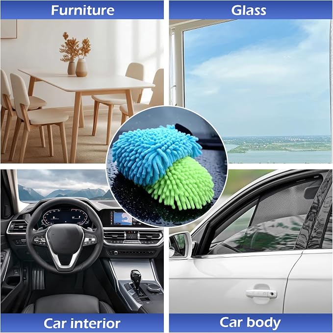 4Pcs Car Wash Mitt Microfiber Gloves Chenille Material Microfiber Towels - Image 4