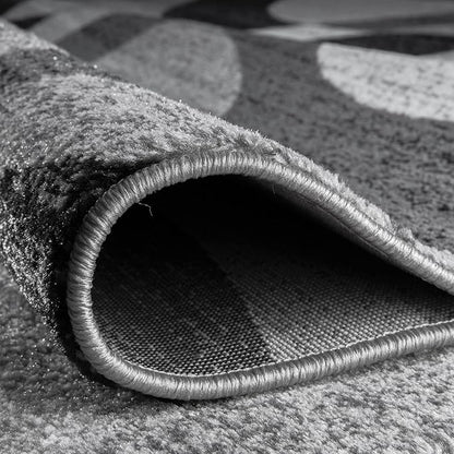 Rugshop Contemporary Abstract Circles Perfect for high Traffic Areas of Your Living Room,Bedroom,Home Office,Kitchen Runner Rug 2'7" x 12' Gray