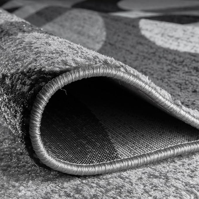 Rugshop Contemporary Abstract Circles Perfect for high Traffic Areas of Your Living Room,Bedroom,Home Office,Kitchen Area Rug 2' x 3' Gray