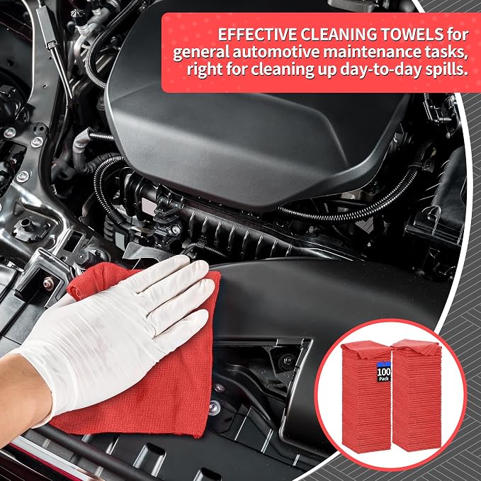 HOMERHYME Shop Towels Rags, 100 Pack Microfiber Cleaning Cloth Bulk Absorbent - Image 4