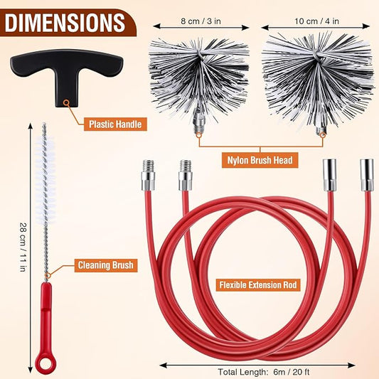 Feekoon Pellet Stove Cleaning Kit, 20 FT Flexible Steel Rod - Image 2