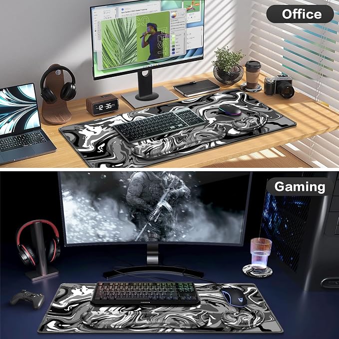 Desk Mat Black, Large Gaming Mouse Pad - Image 7