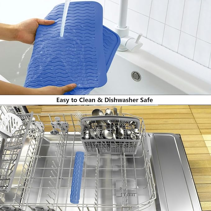 ZLR Silicone Dish Drying Mat for Kitchen Counter, Eco-Friendly Fast Dry Dish Mat - Image 8