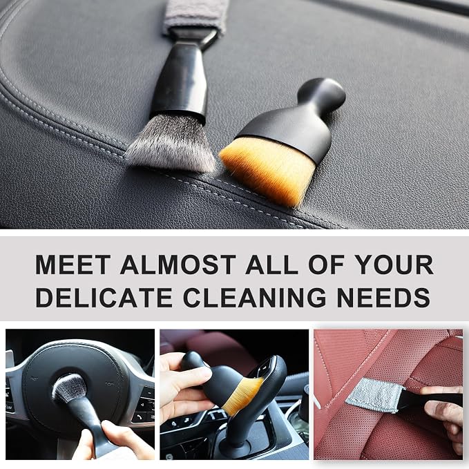 3 Pack Car Interior Detail Dust Brush, Microfiber Duster Brush, Feather Duster - Image 6