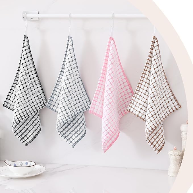 Kitinjoy Cotton 24 Pack Terry Kitchen Dish Cloths, 12 x 12 Inches Super Soft - Image 8