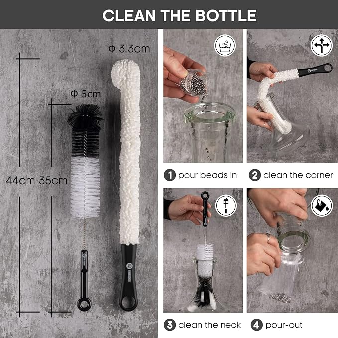 Yimi Hookah® Cleaning Kit | Flexible Drain Brush | V Shape Angled Brush | Test - Image 6