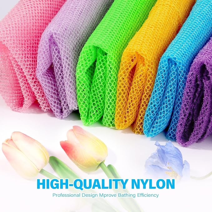UJFQBH 6 Pieces African Bath Sponge African Net Long Net Bath Sponge - Image 4