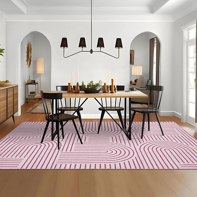 Washable Rug 8x10 Area Rugs for Living Room, Abstract Rug for Bedroom, Soft - Image 3
