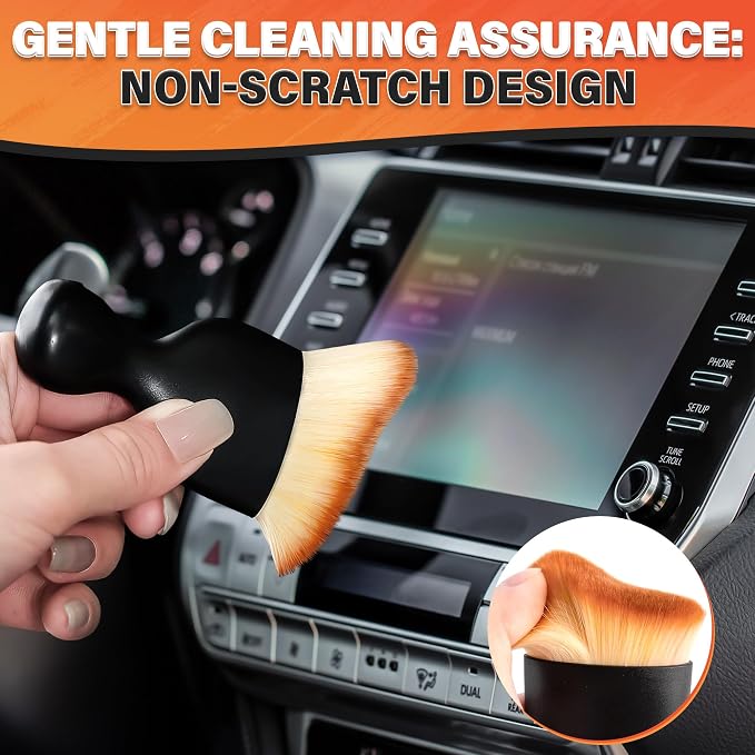 3 Pcs Car Detailing Brush Set – Curved Radian Design Car Cleaning Brush - Image 7
