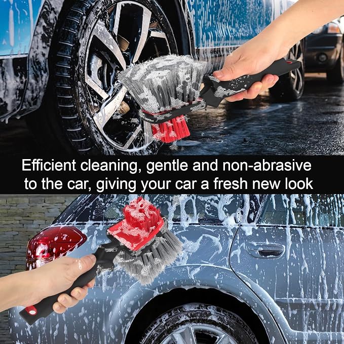 Wheel and Tire Brush for Cleaning Wheels, Tires and Rims, Car Wash Wheel Well - Image 4