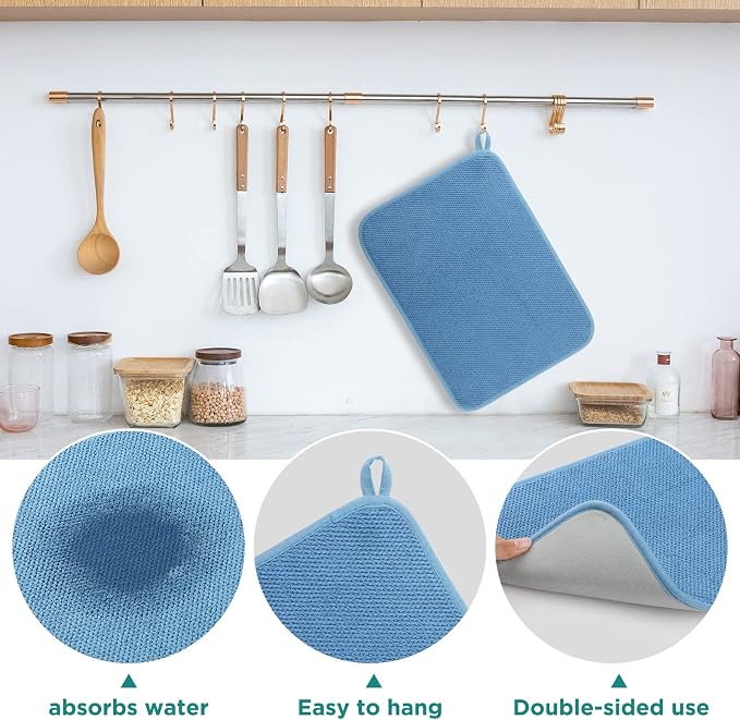 Microfiber Dish Drying Mat, Super Absorbent Kitchen Dish Drying Pad - Image 4