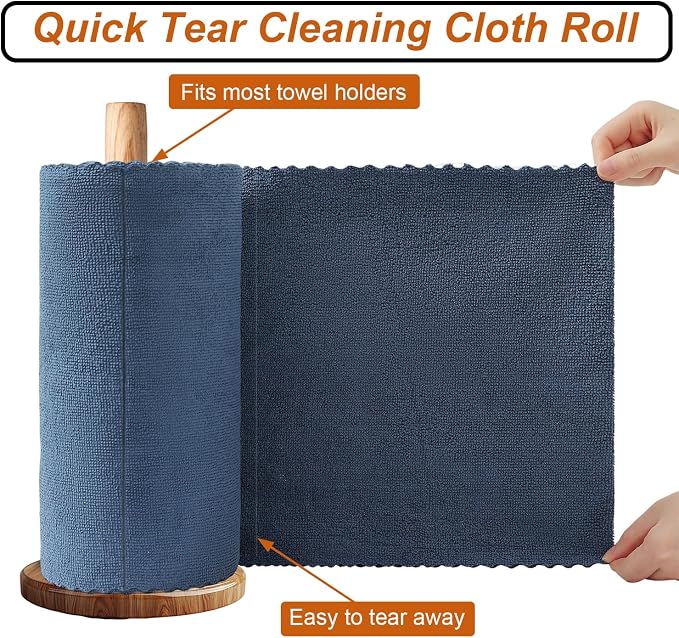 80 Pack Microfiber Cleaning Cloth Roll, Lint Free Rags & Tear Away Reusable - Image 3