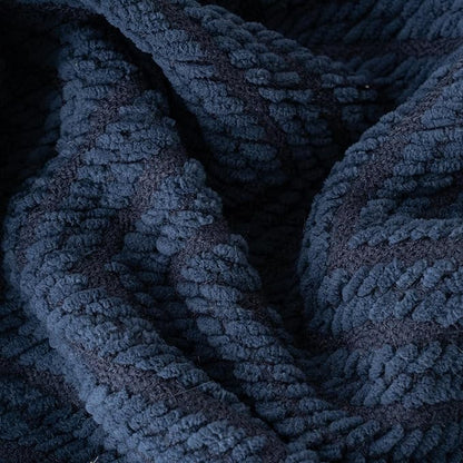 BATTILO HOME Navy Blue Throw Blanket for Couch, Super Soft Cozy Warm Dark Blue Throws for Twin Bed, Knit Woven Chenille Blanket Versatile for Sofa Bedroom Home Decor, 60"x80"