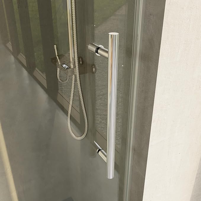 Frameless Single Shower Door, 3/8" Clear Tempered Glass, Waterproof Bathroom - Image 4