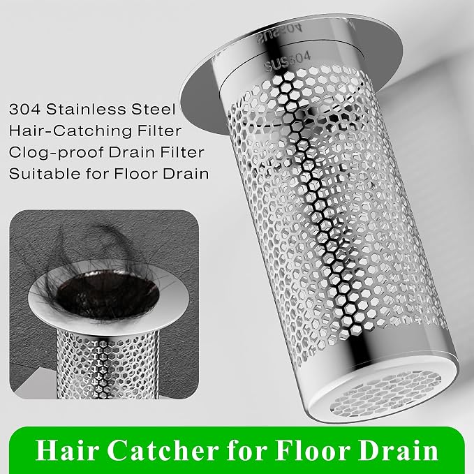 304 Stainless Steel Hair Catcher Floor Drain Bathroom Sink Drain Strainer Drain - Image 3