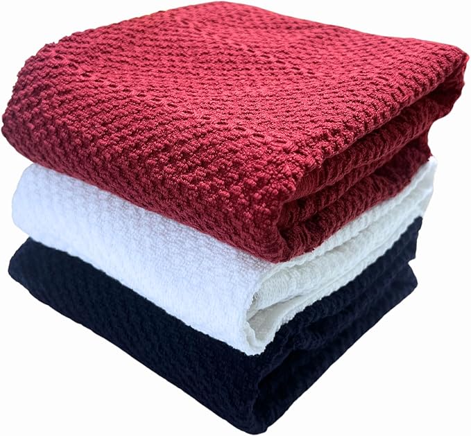 Patriotic Red White Navy Blue Kitchen Hand Dish Towels Oversized 28"x18" - Image 7