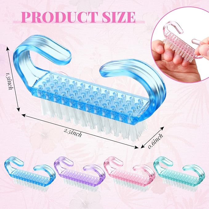 Patelai 24 Pcs Handle Grip Nail Brush Bulk Colorful Nail Scrubber Cleaner - Image 6