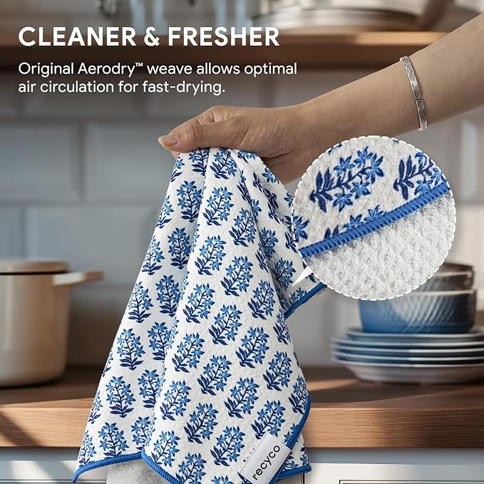 RECYCO Waffle Kitchen Towel Set of 2 - Image 4