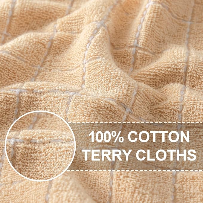 Homaxy 100% Cotton Terry Kitchen Towels, Checkered Designed, Soft and Super - Image 2