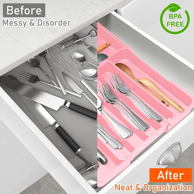 Silverware Organizer Expandable Silverware Drawer Organizer Adjustable Drawer - Image 5
