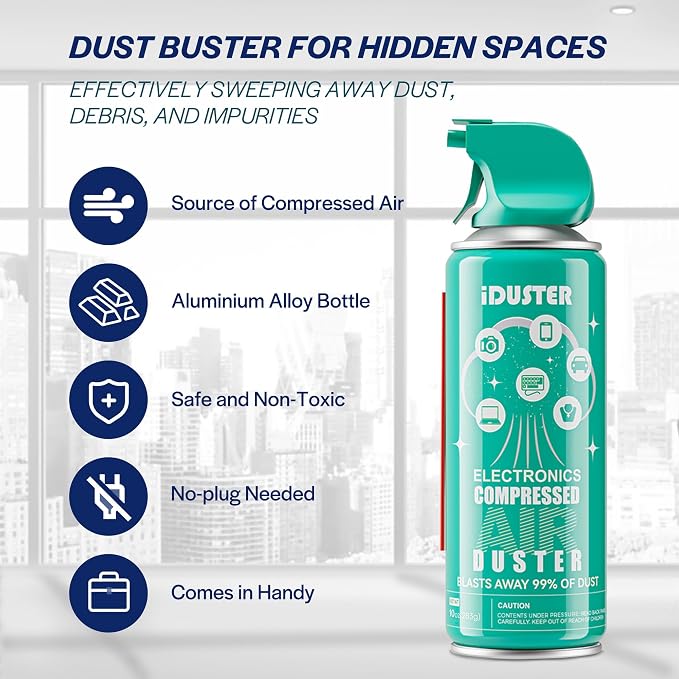 Keyboard Cleaner Air Spray for Computers - 10oz Air Can Duster for Electronics - Image 4