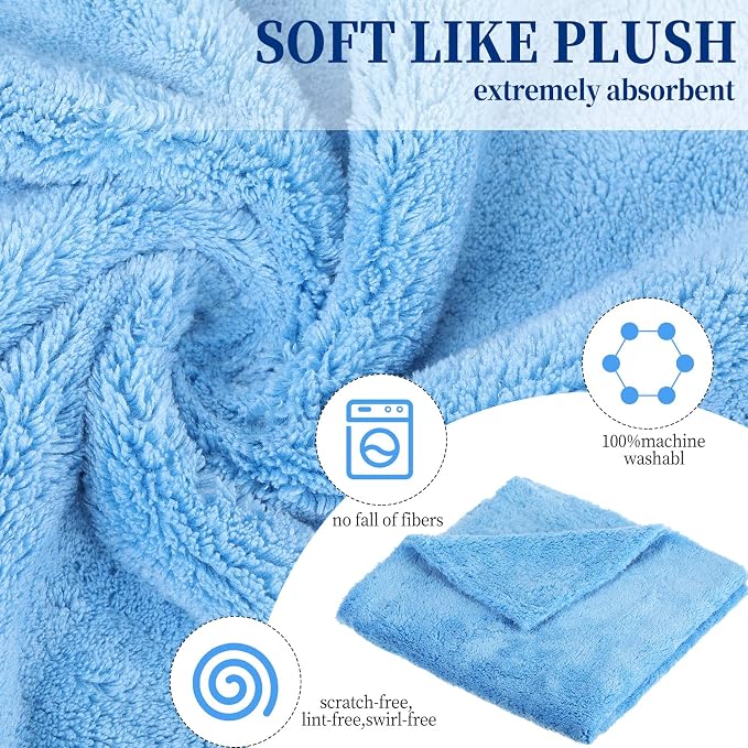 Tallew 16 Pcs 15 Pcs Car Microfiber Towels Buffing Drying Wash Cleaning Cloths - Image 2
