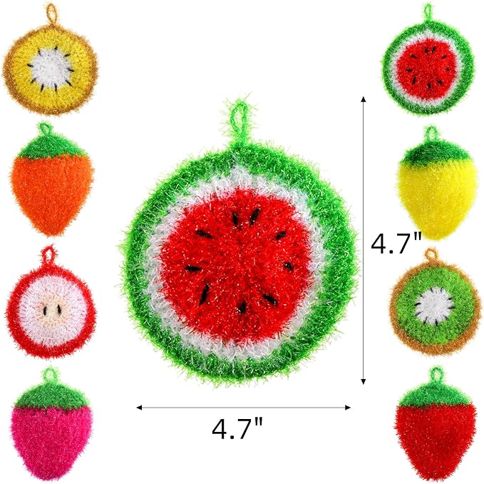 16 Pieces Fruit Dish Scrubber, Non Scratch Dish Washing Sponge, Double Layer - Image 2