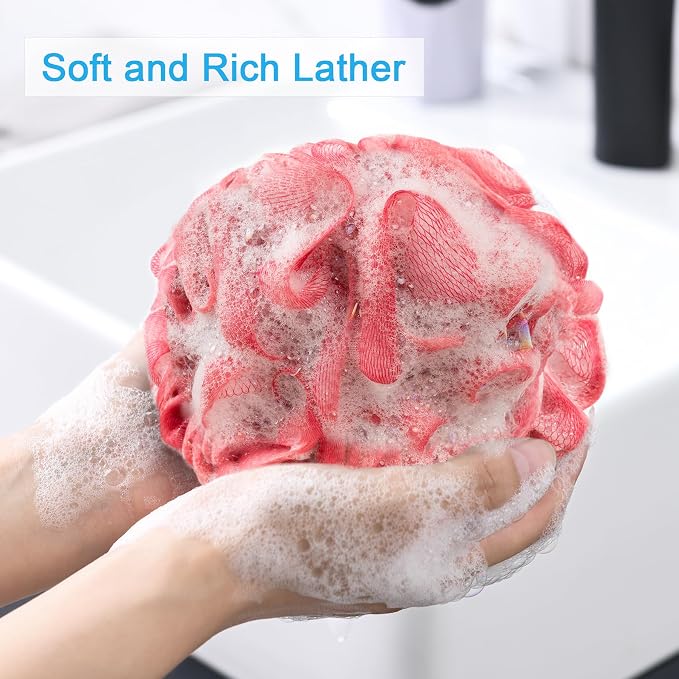 AmazerBath Loofah Sponge 75g/Piece, Exfoliating Bath Sponge Body Scrubber - Image 2