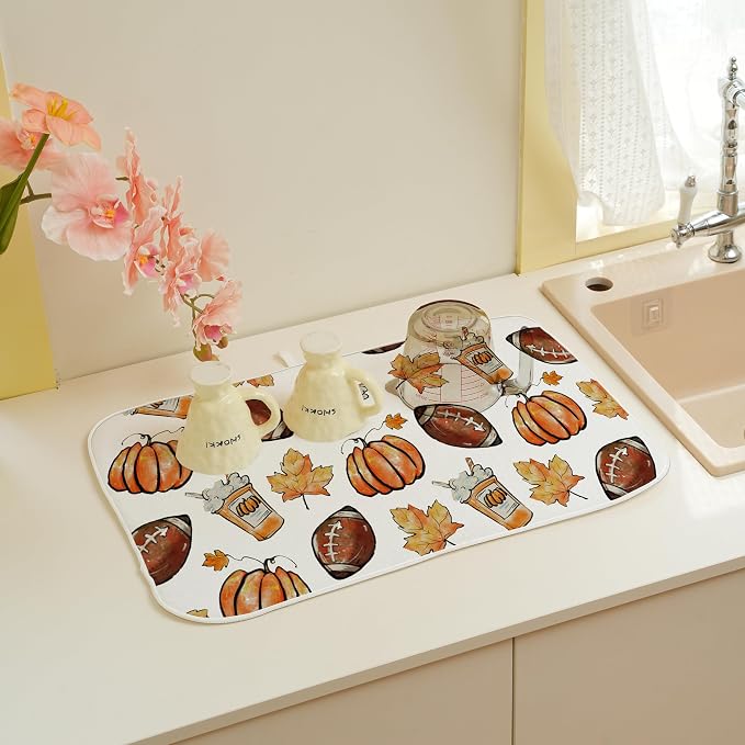Fall Dish Drying Mat 18x24 Inches - Image 3