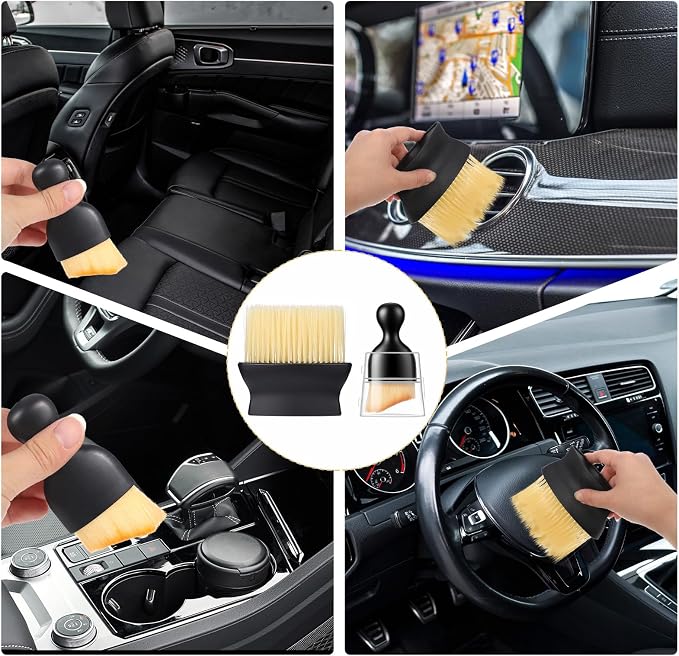 4 PCS Soft Bristle Car Interior Brush, Curved Design Cars Duster Interiors - Image 7