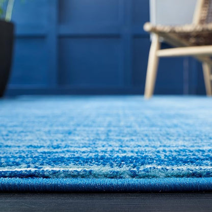 SAFAVIEH Vision Collection Accent Rug - 3' Round, Blue, Modern Ombre Design, Non-Shedding & Easy to Clean, Ideal for Foyer, Entryway, Bedroom, Accent Space (VSN606M-3R)