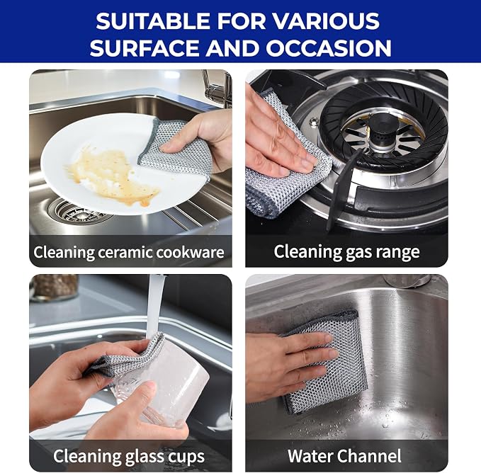 50 PCS 3-Layer Non-Scratch Multipurpose Steel Wire Dishcloths - Image 3